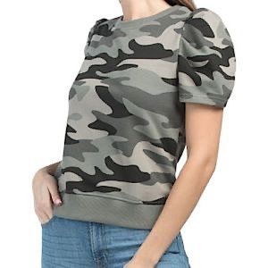 🟡 Cynthia Rowley camo short sleeve sweatshirt size small